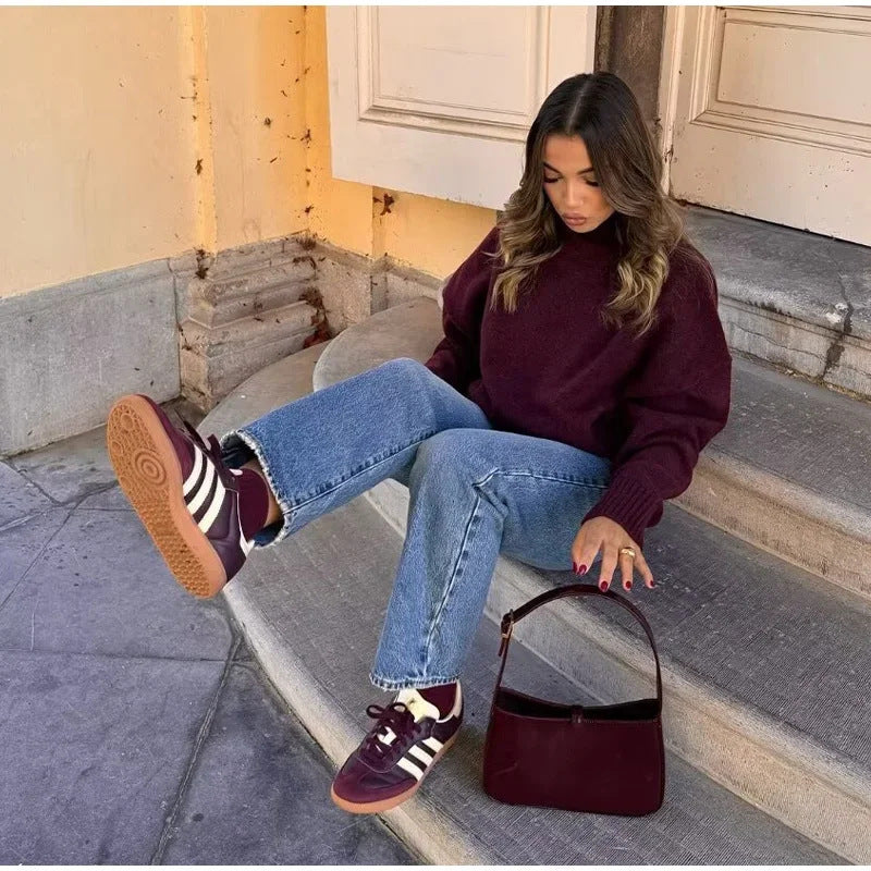 Pull à col roulé pour femmes en tricot doux Chic & Stil