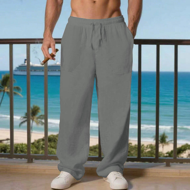 Comfortable beach pants for men with side pockets and elastic waistband Lune London