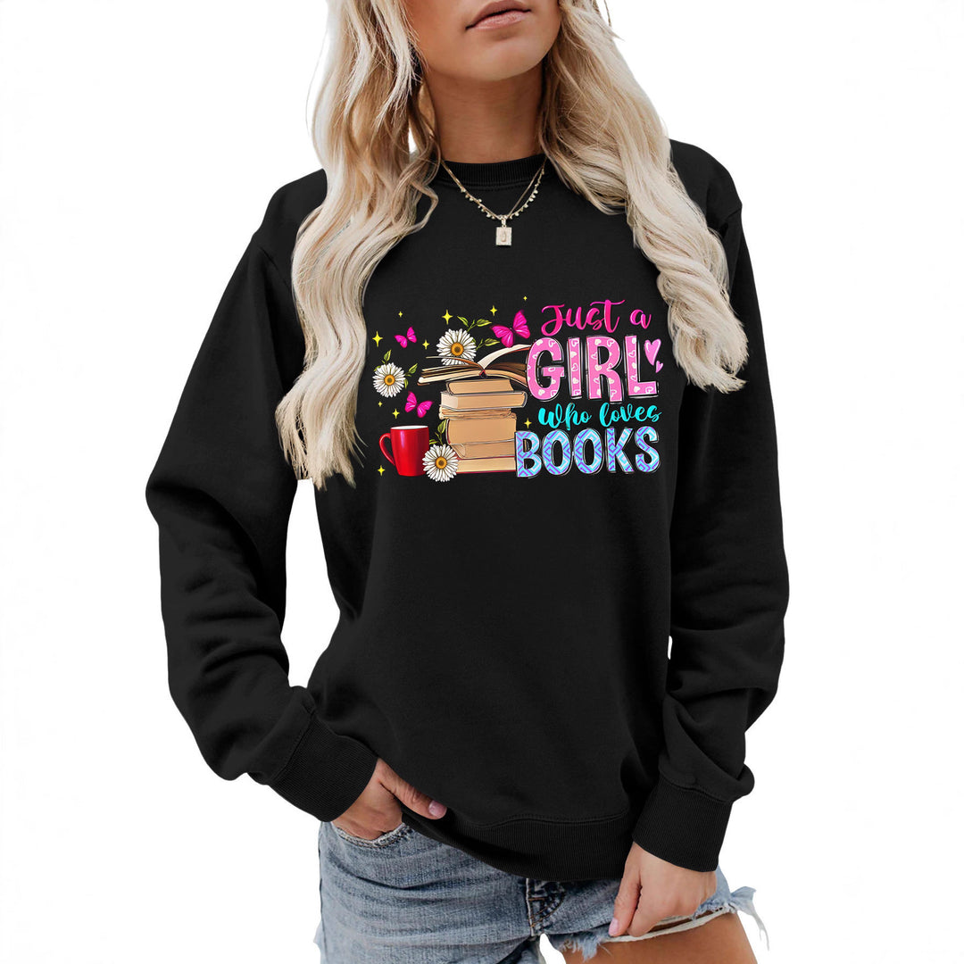 Sweat-shirt féminin avec motif de livre accrocheur et coupe décontractée Chic & Stil