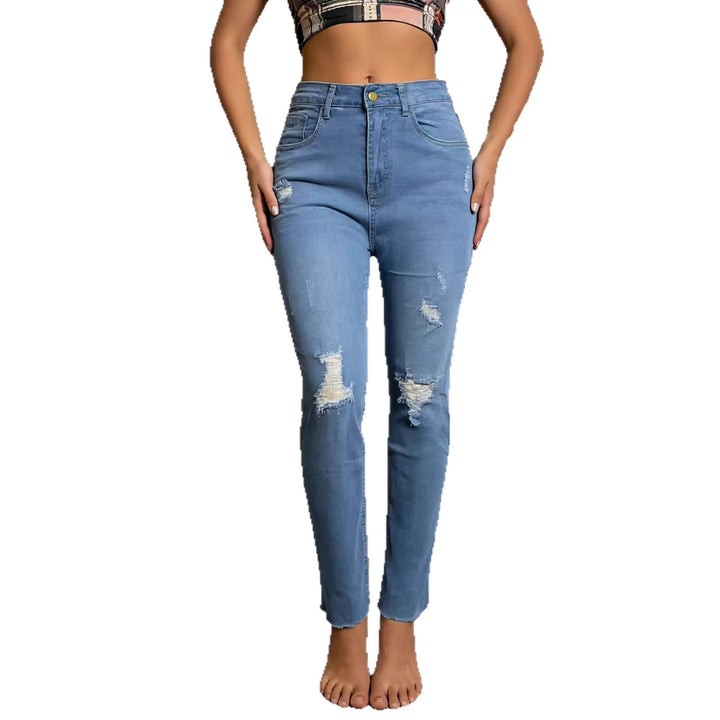 Women's casual skinny jeans in modern destroyed look Lune London