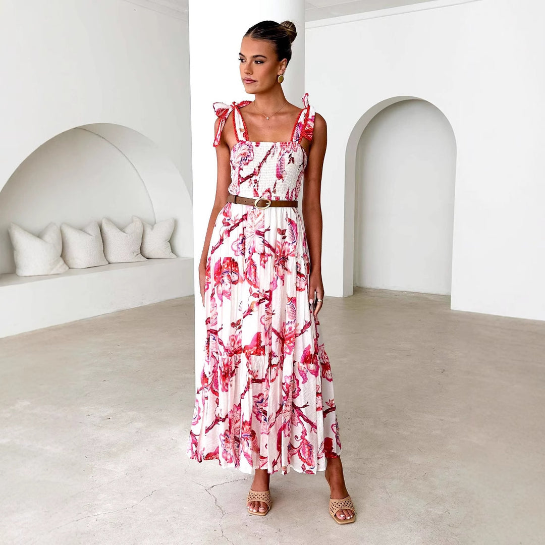 Maxi dress for women with a playful ruffle design and fluid fabric Chic & Stil