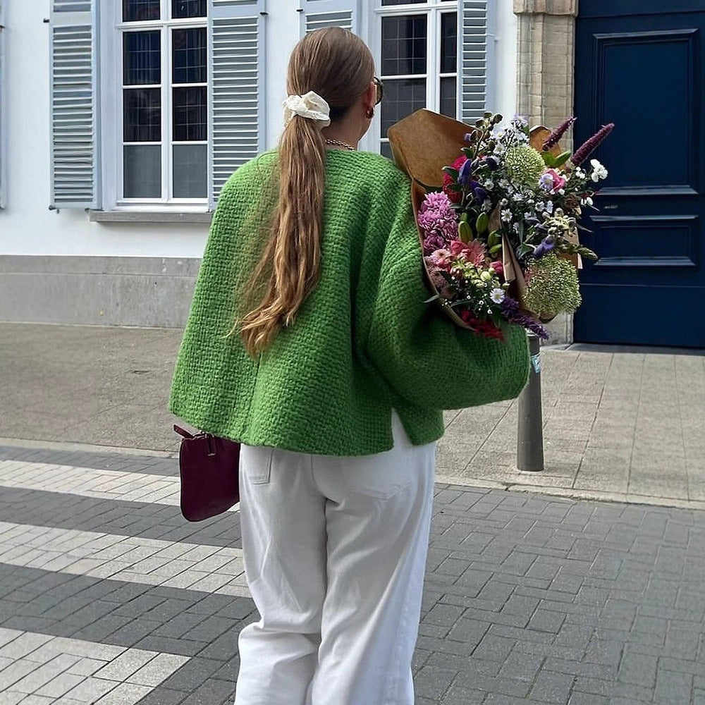 Ladies oversized cardigan with decorative tie detail Lune London