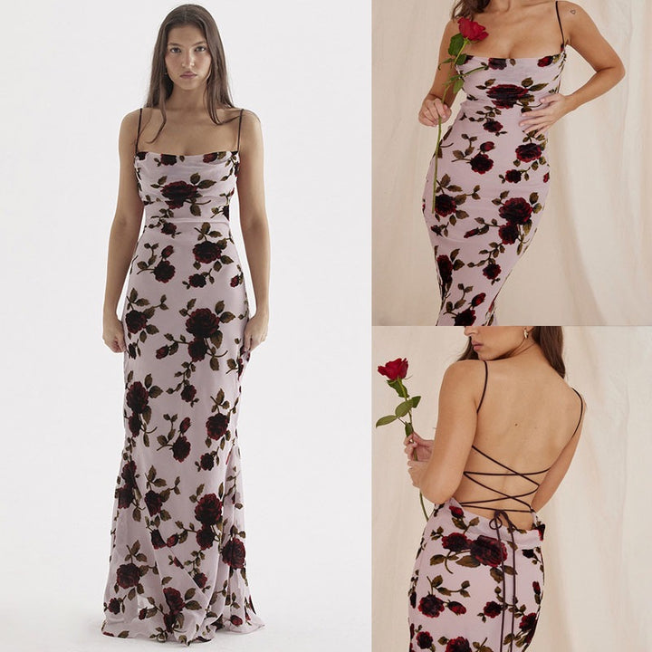 Chic Maxi Dress with Floral Pattern for Women