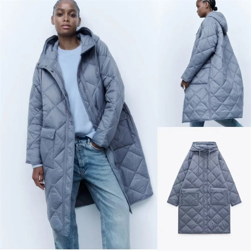 Women’s quilted transitional jacket with hood and practical pockets Lune London 1759483144
