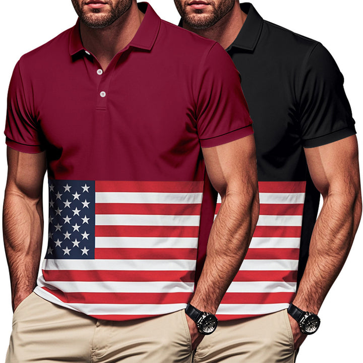 Men's polo with flag pattern Lune London