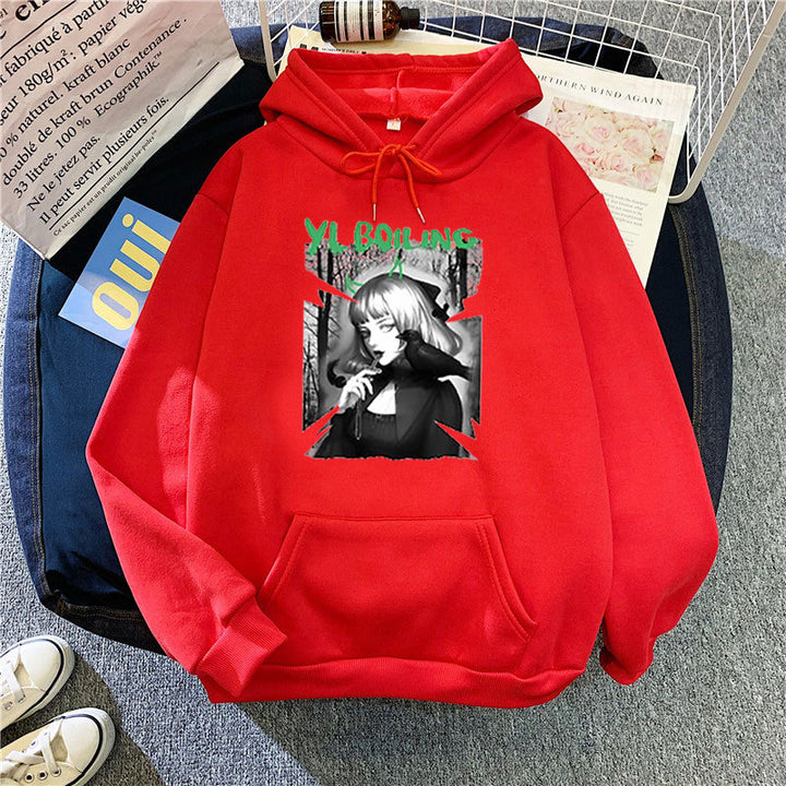 Women's hooded sweatshirt with avant-garde graphic design Chic & Stil