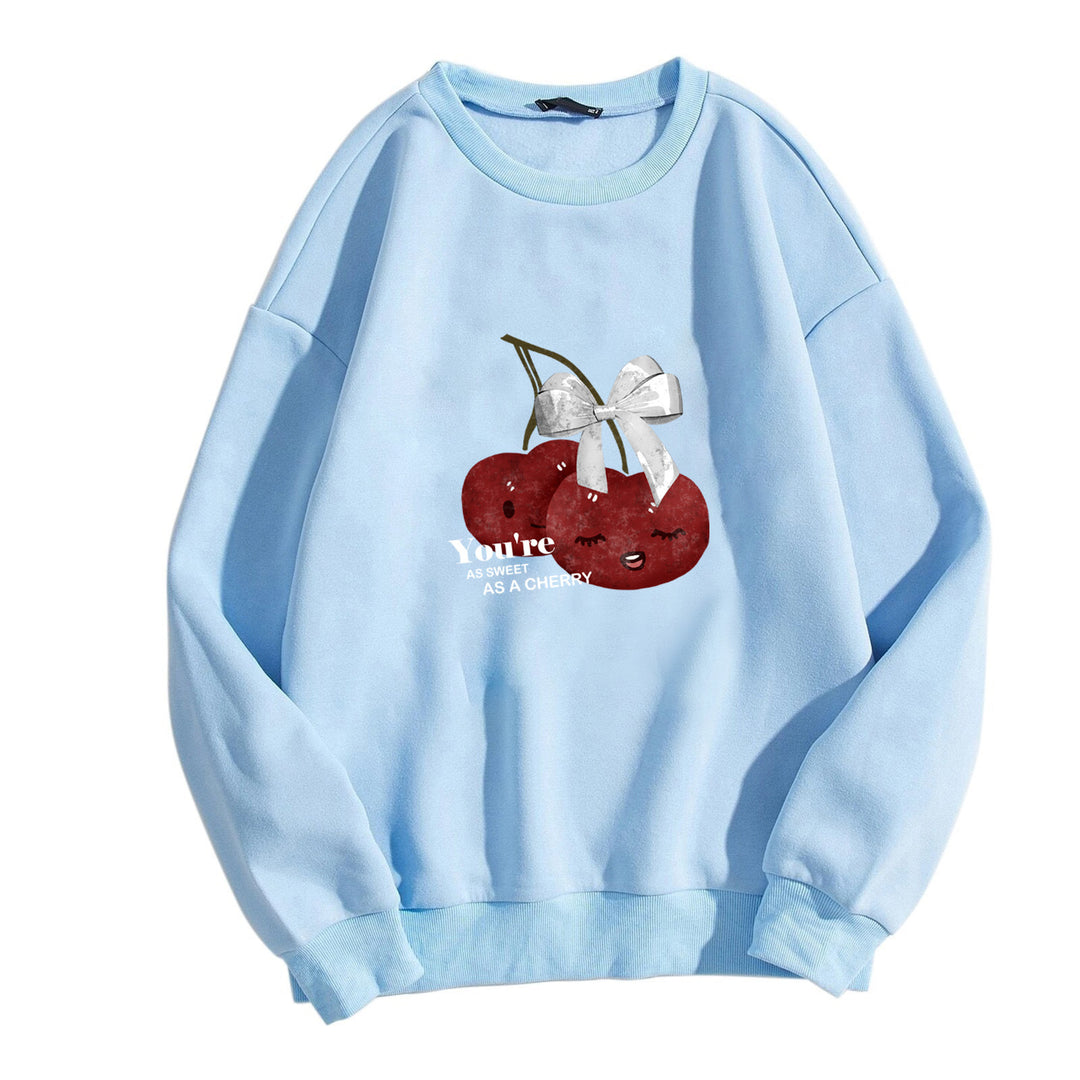 Women's cozy sweatshirt with fruity cherry motif Chic & Stil