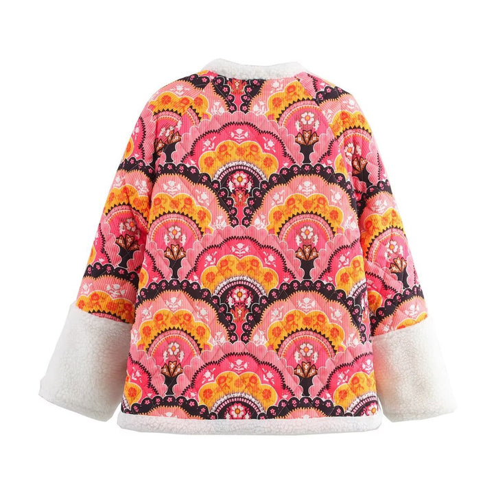 Ladies quilted vest with colorful pattern and soft lining Lune London