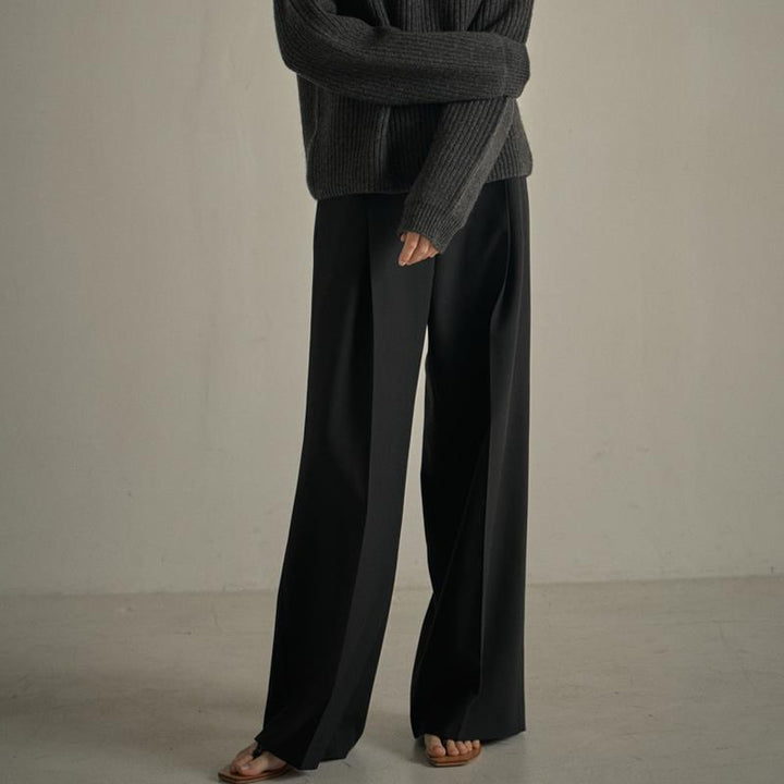 Ladies Elegant Wide Leg Trousers with Adjustable Belt Chic und Style