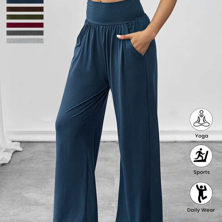 Pantalons de loisirs confortables pour femmes avec taille élastique et poches latérales Chic & Stil