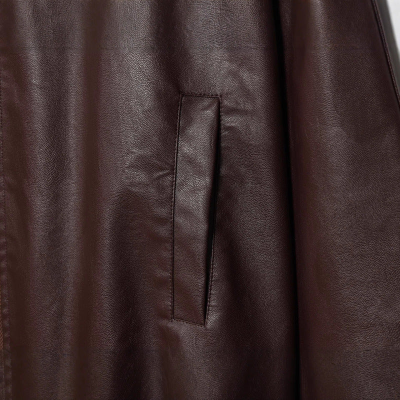 Wide Sleeve Faux Leather Jacket for Women with Practical Pockets Lune London