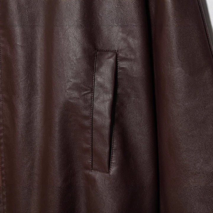 Wide Sleeve Faux Leather Jacket for Women with Practical Pockets Lune London