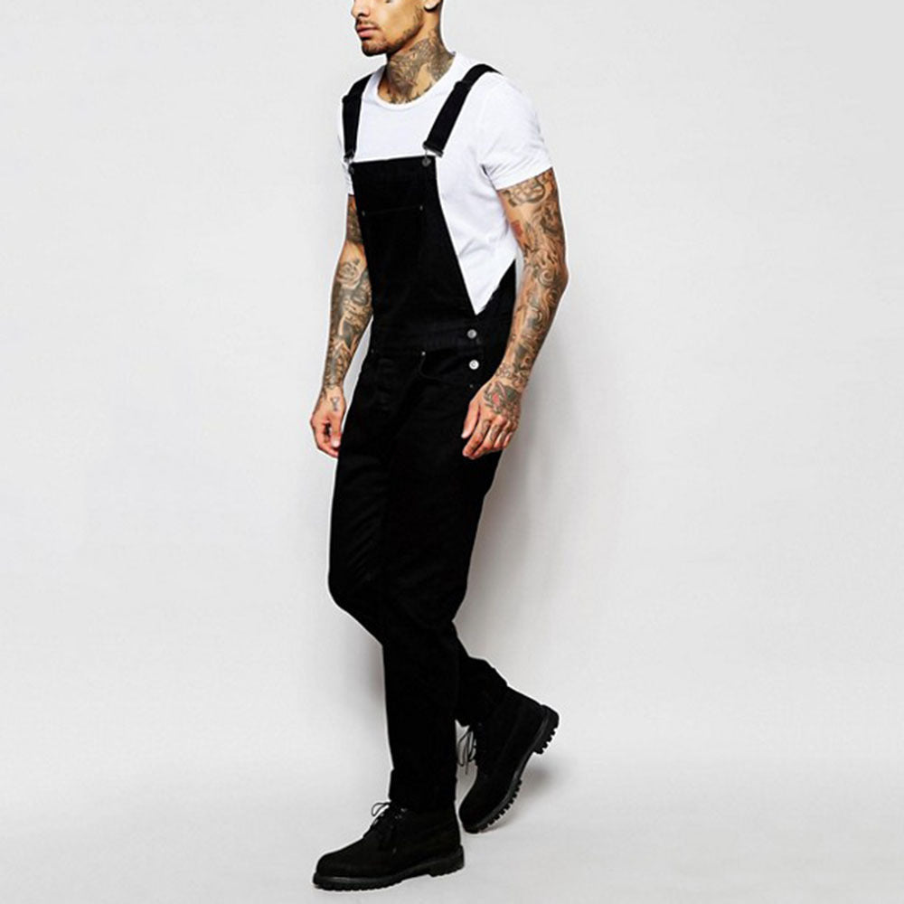 Men's Casual Denim Overalls with Adjustable Straps and Modern Fit Lune London