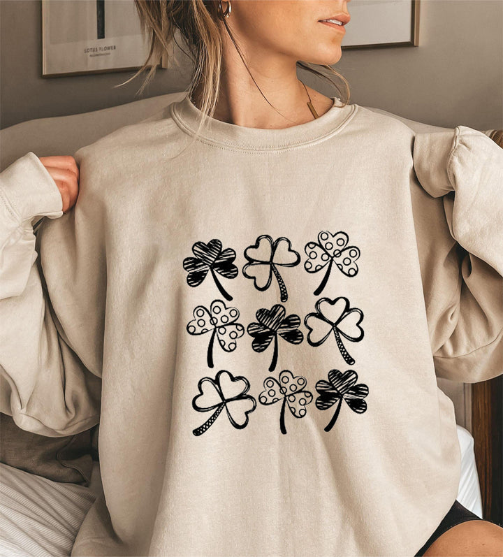Sweat-shirt pour femmes avec motif de trèfle amusant Chic & Stil