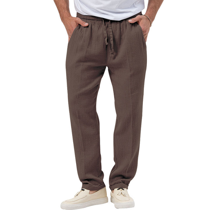Casual linen pants for men with elastic waist and side pockets Lune London