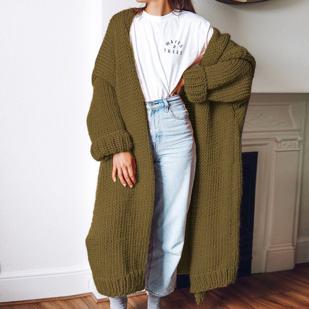 Cardigan pour femme en tricot épais avec une coupe surdimensionnée confortable et de grandes poches Chic & Stil