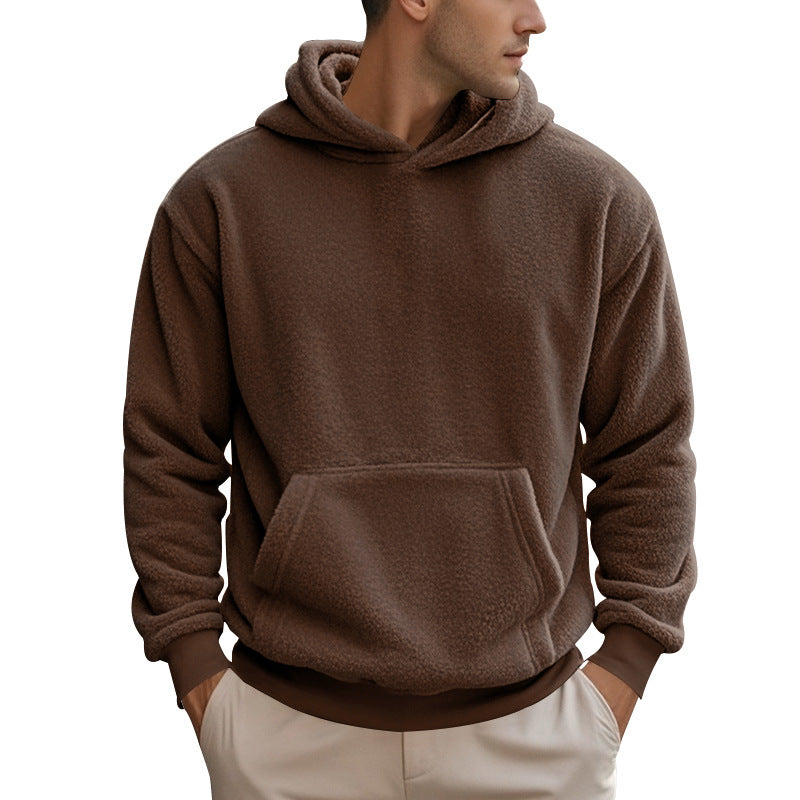 Men's cozy fleece hoodie with practical pockets and elastic cuffs Chic and style