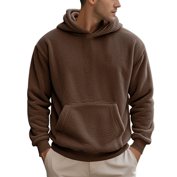 Men's cozy fleece hoodie with practical pockets and elastic cuffs Chic and style