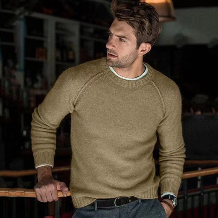 Crew neck pullover for men in fine knit Lune London