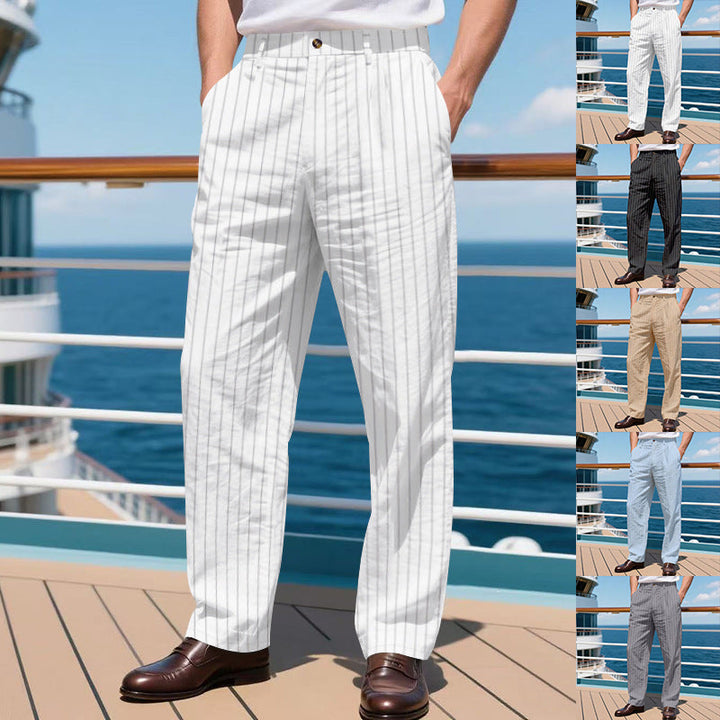Men's Elegant Suit Pants with Slim Pinstripes Lune London