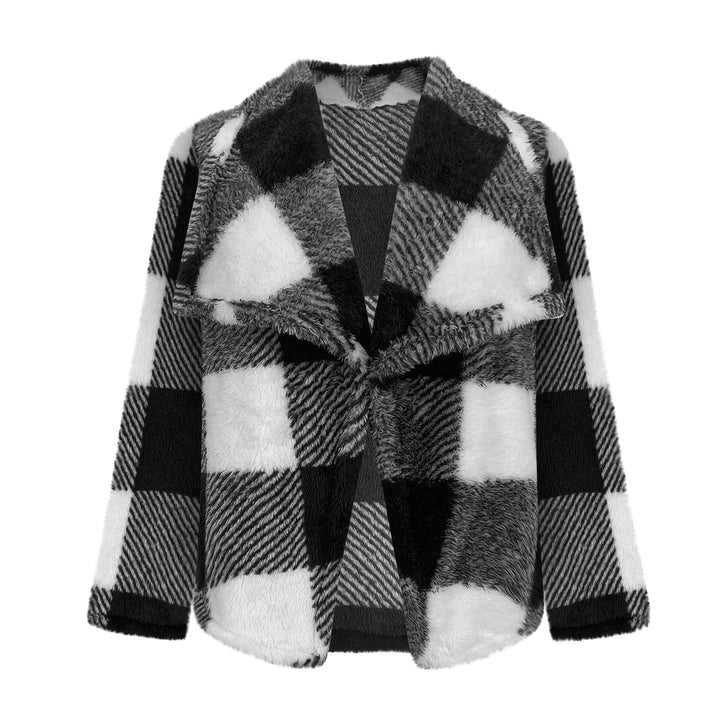 Lune London Women's Fleece Jacket with Plaid Pattern