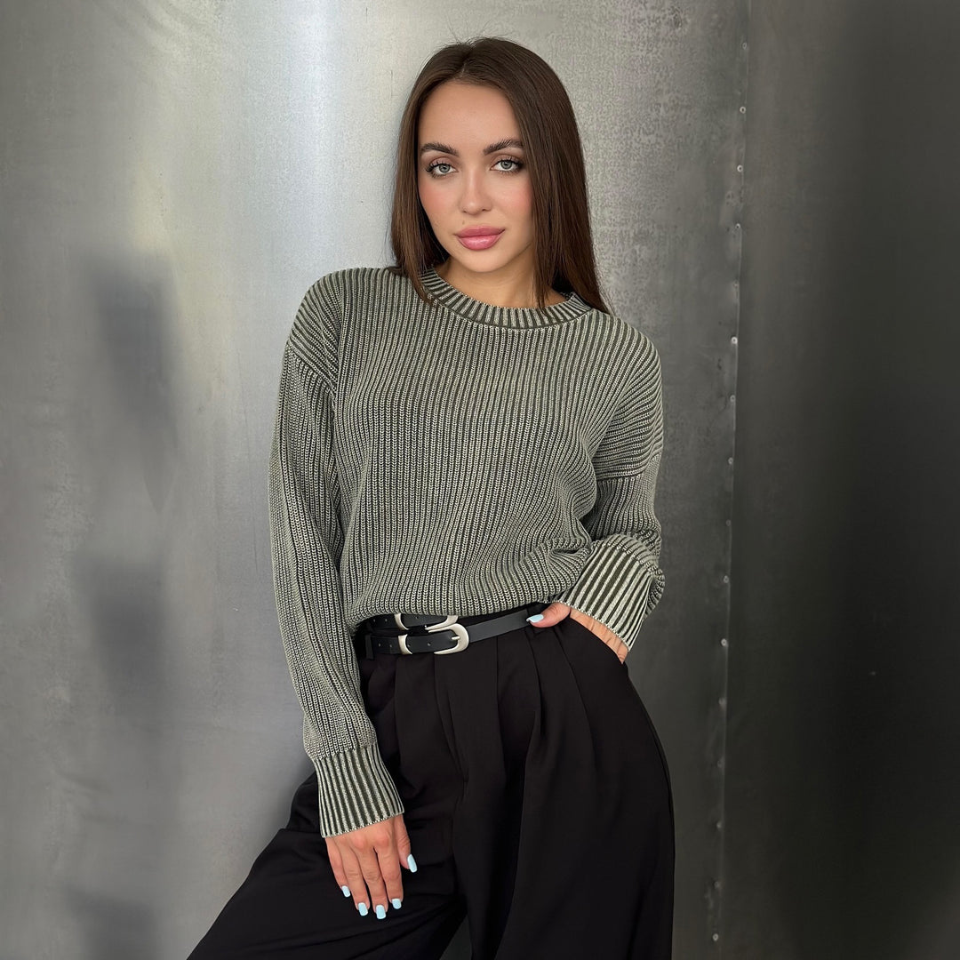 Chunky knit sweater for women with trendy rib pattern Lune London