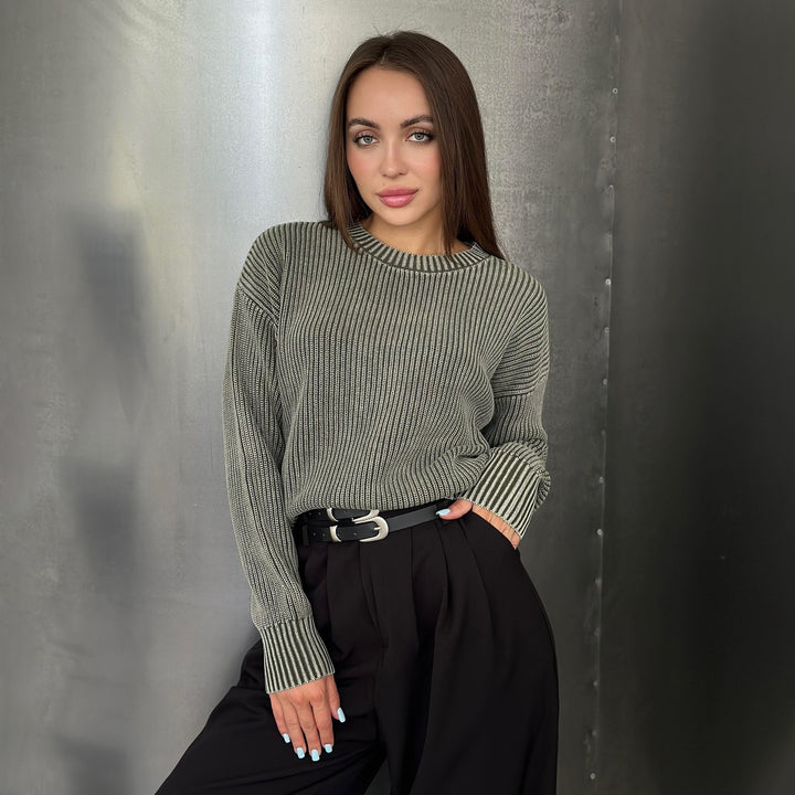 Chunky knit sweater for women with trendy rib pattern Lune London