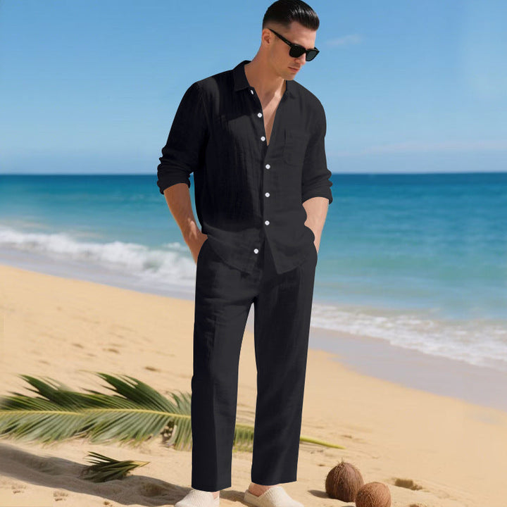Men's Lightweight Linen Outfit with Stylish Shirt and Elegant Pants Lune London