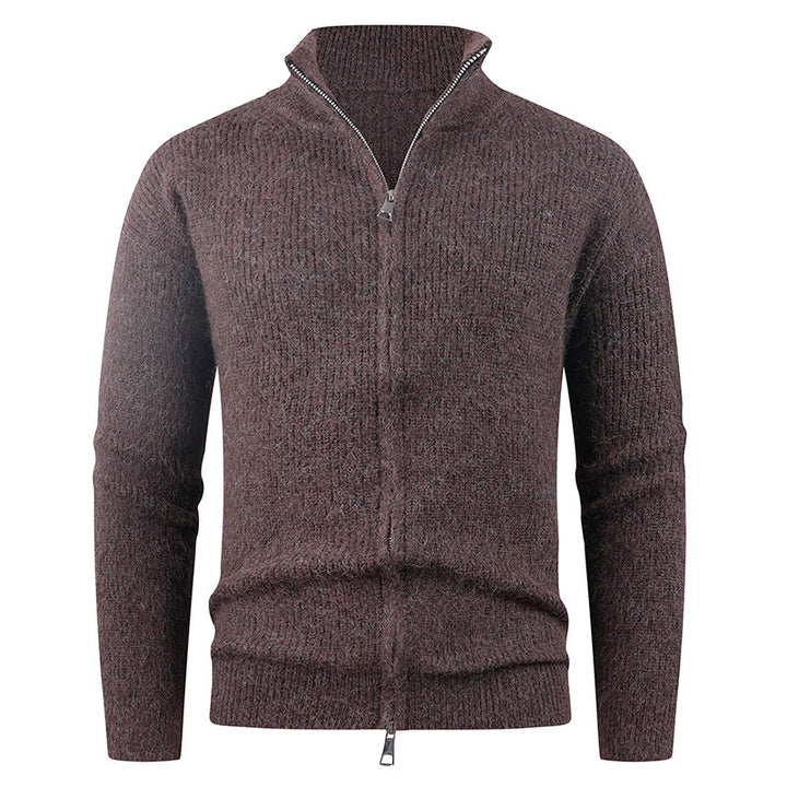 High collar sweater for men with decorative zip Lune London