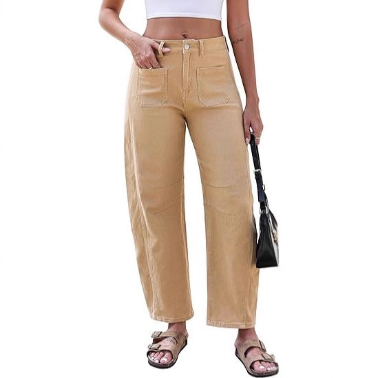 Jeans larges pour femmes avec taille haute et poches pratiques Chic & Stil
