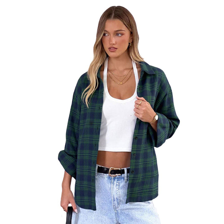 Chemise surchemise à carreaux pour femmes en matériau de haute qualité avec une coupe décontractée Chic & Stil