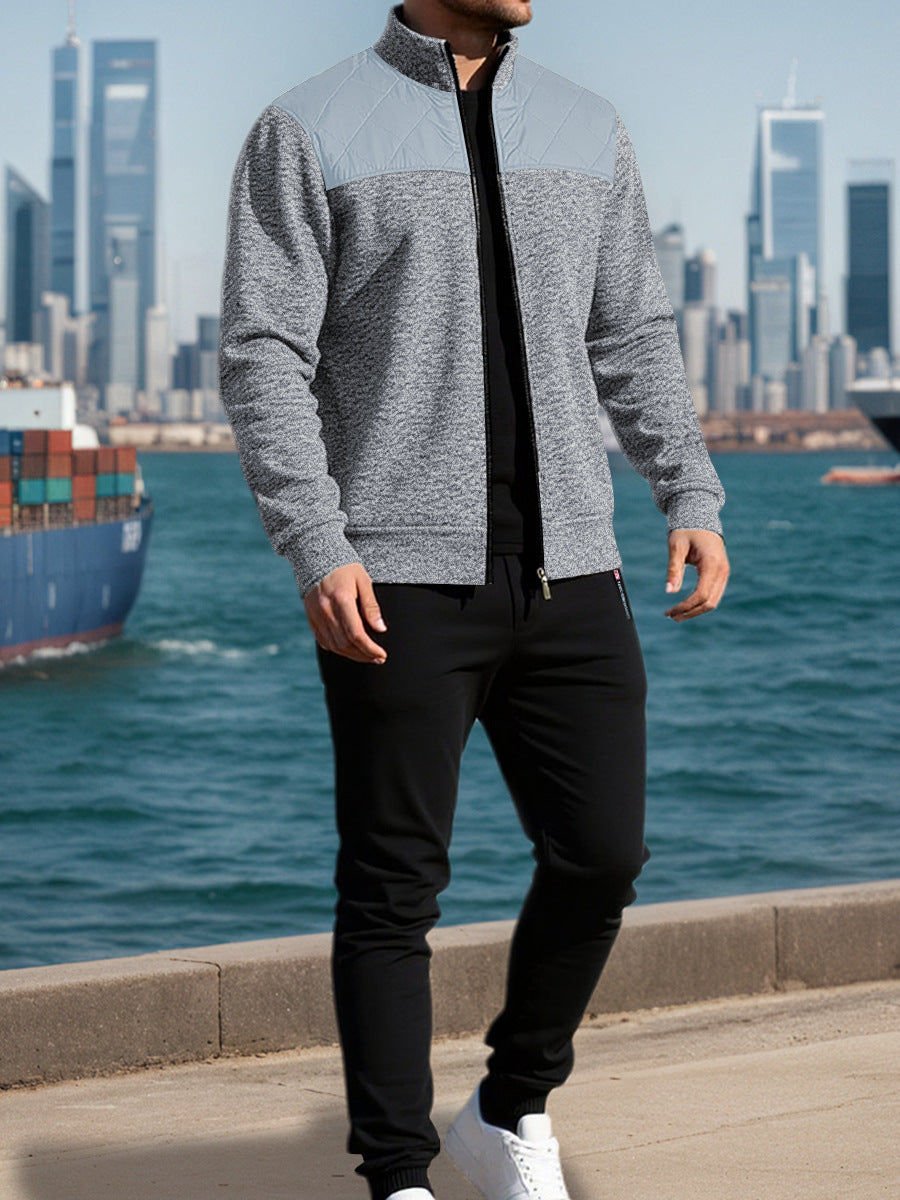 Men's sports jacket with a horizontal rib pattern and a slightly padded shoulder area Lune London