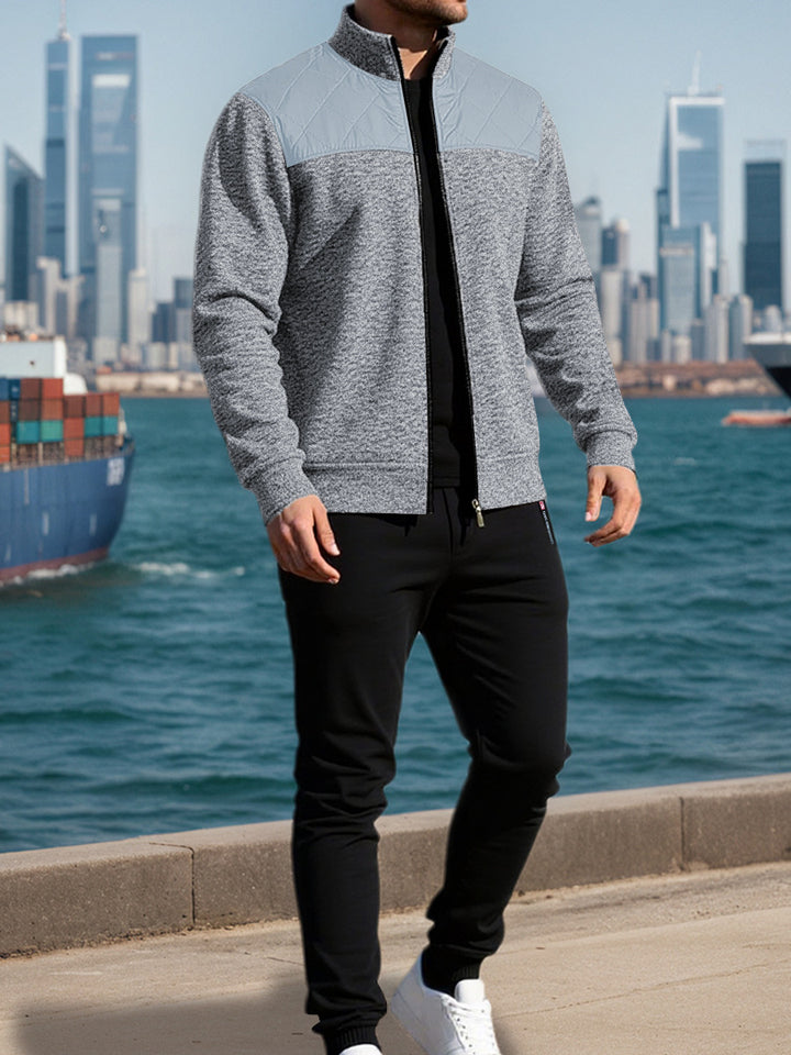 Men's sports jacket with a horizontal rib pattern and a slightly padded shoulder area Lune London