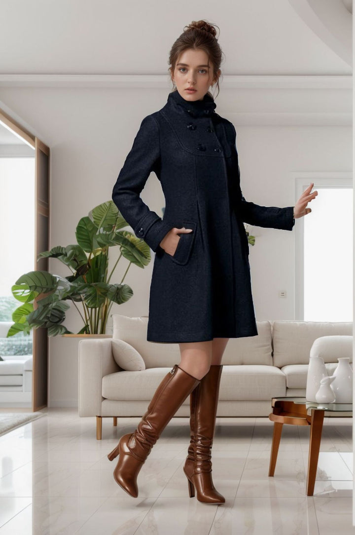 Fashion hoodie coat for women with button details and practical pockets Lune London