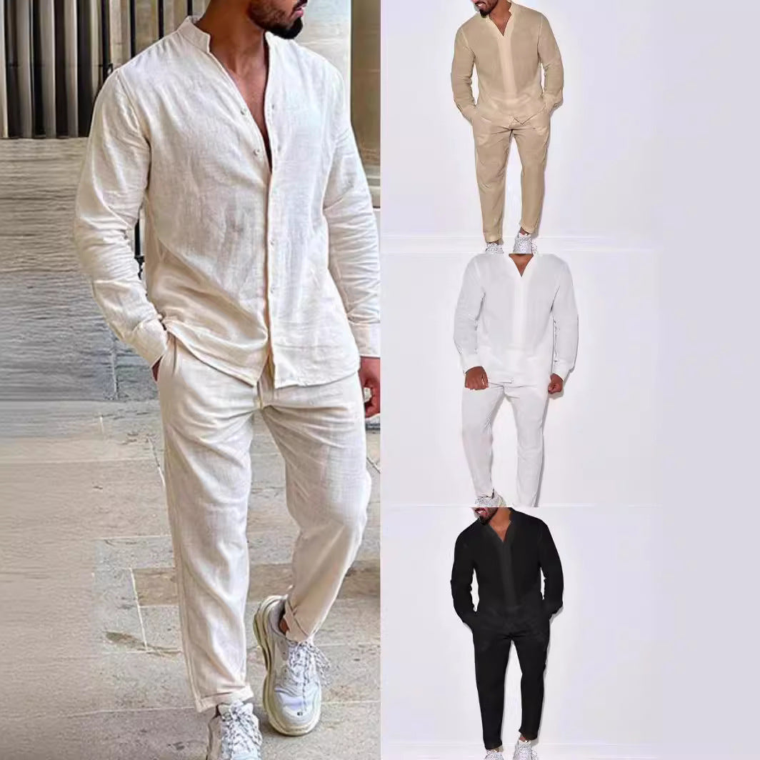 Light linen casual suit for men Lune London