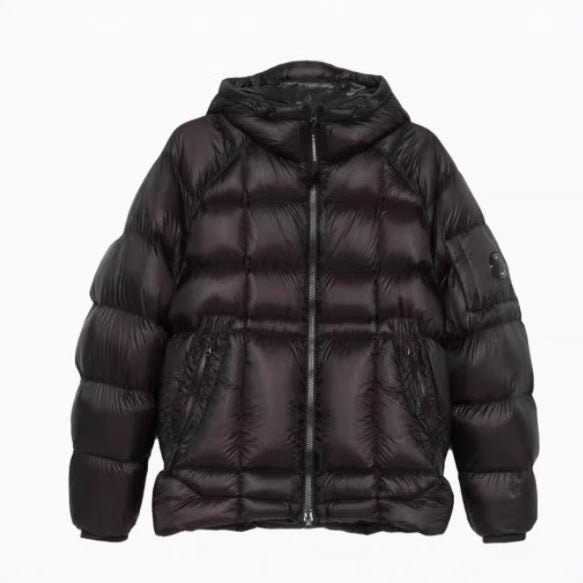 Women's warm quilted jacket with adjustable hood collar and practical piped pockets Lune London