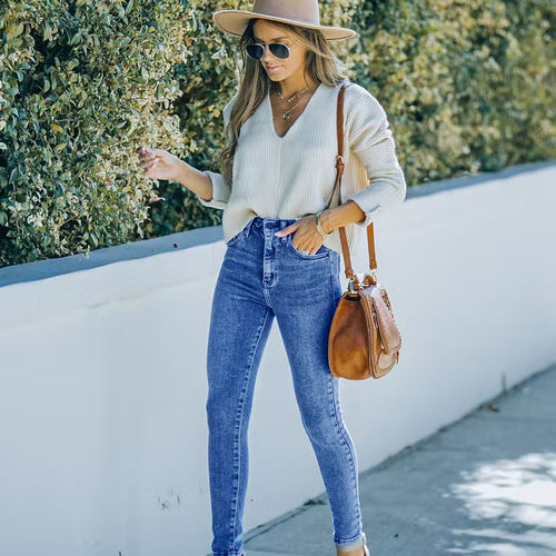 High-Waisted Slim-Fit Jeans for Women with a Flattering Cut Lune London