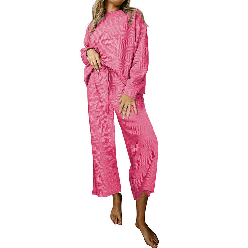 Women’s leisure set with structured top and wide leg pants Chic and Style