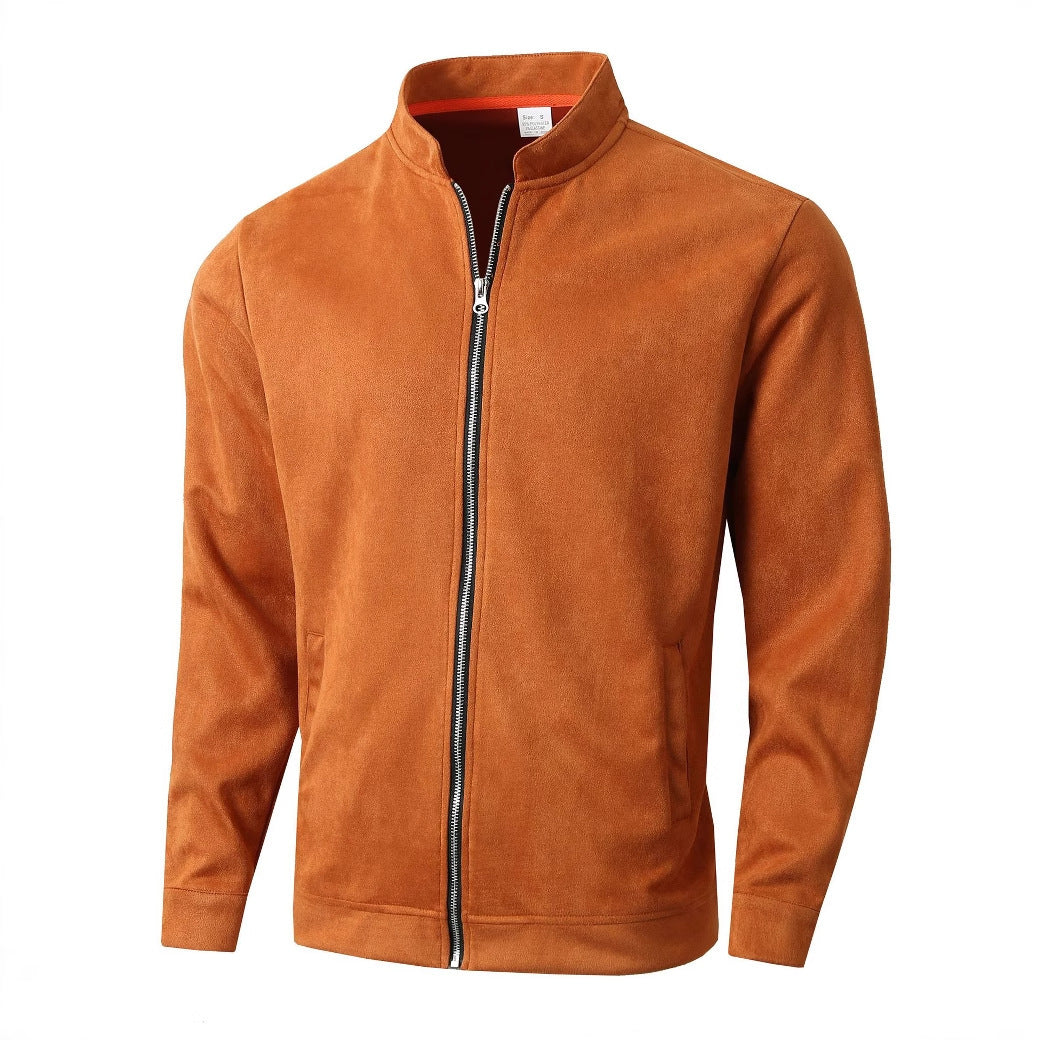 Men's fleece jacket with modern stand-up collar and soft inner lining Lune London