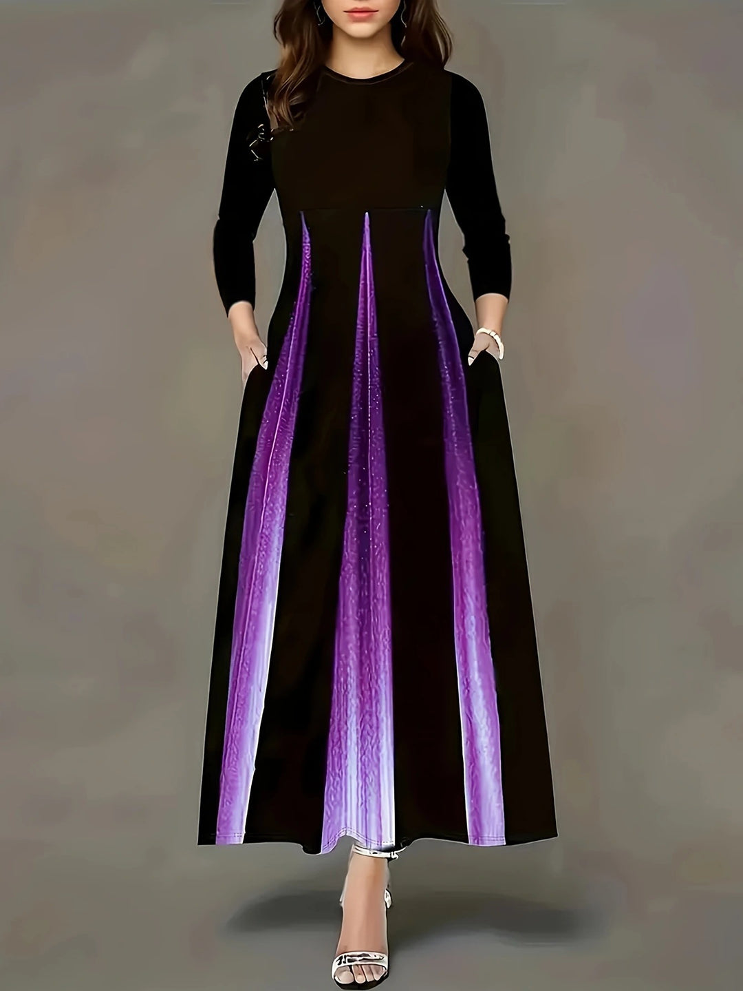 Maxi dress for women with side inserts and practical pockets Lune London