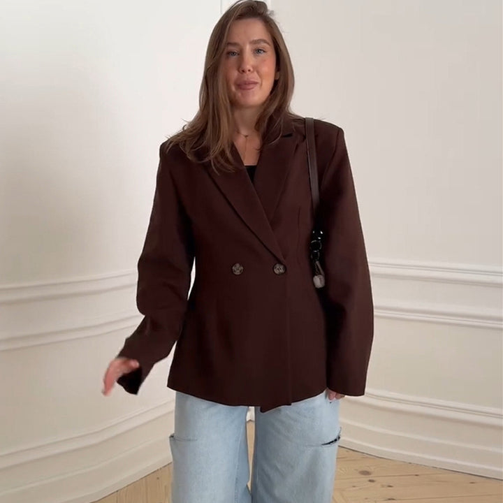Women's elegant oversized blazer with double-breasted buttons Lune London