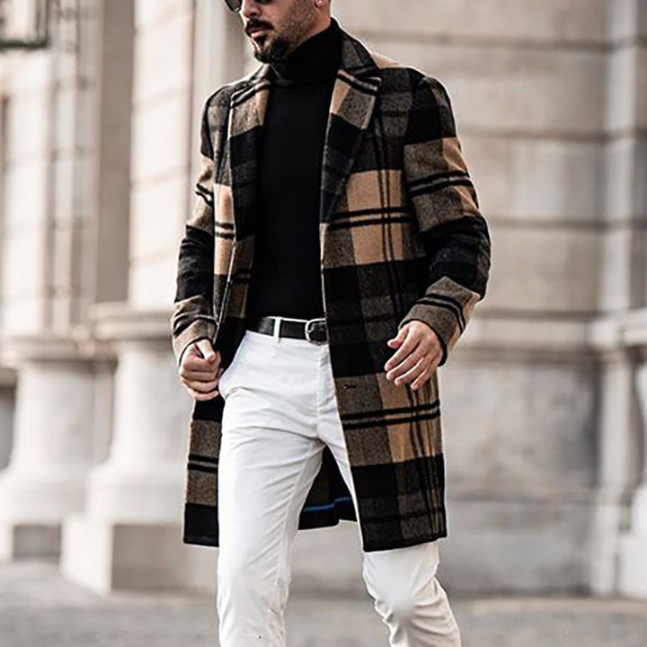 Classic checked coat for men in high-quality wool blend Lune London