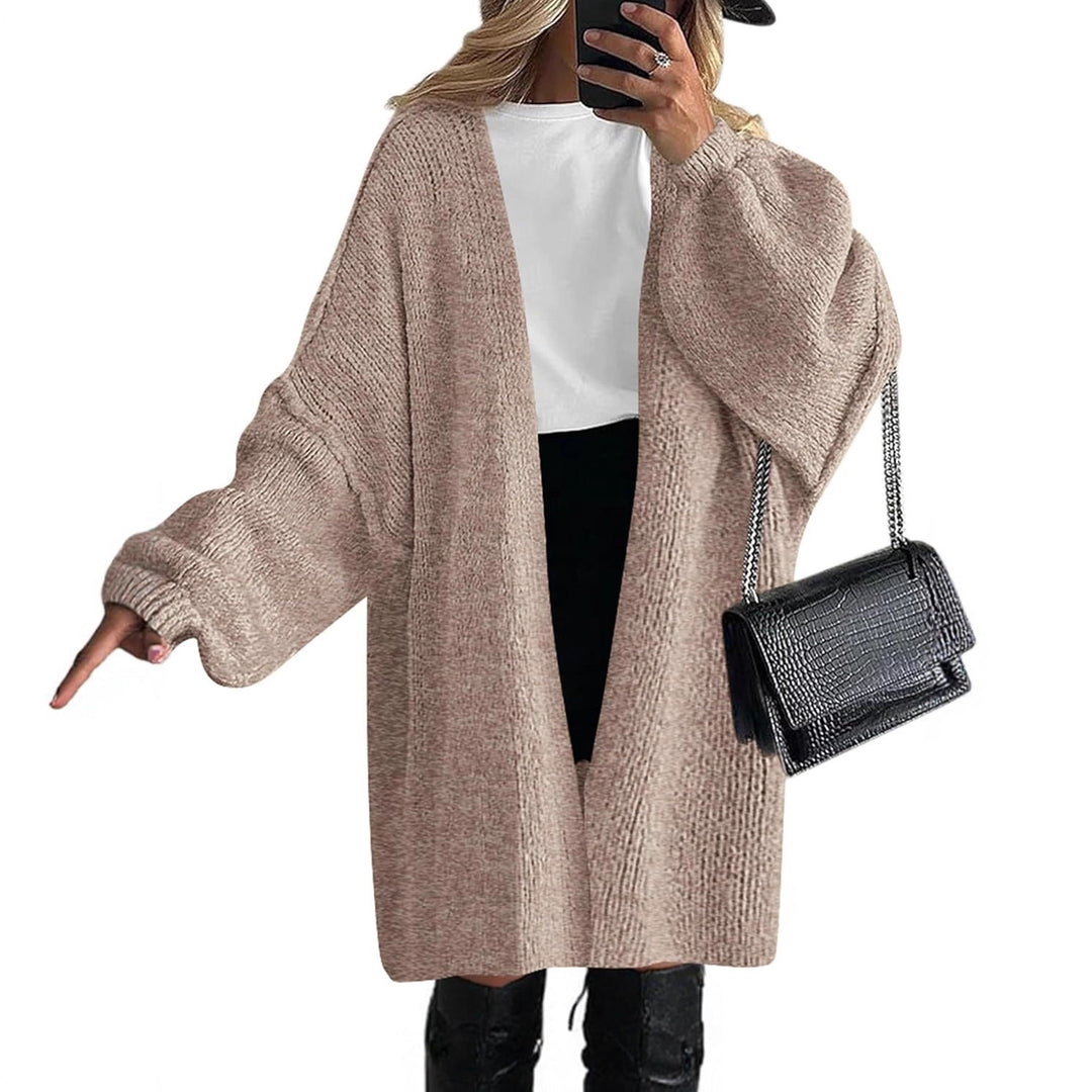 Women Casual Knitted Coat with Deep V-neck and Wide Sleeves Lune London