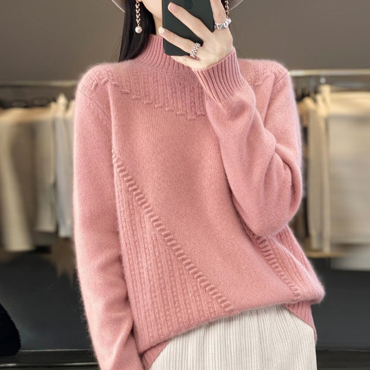 Pull en tricot pour femmes avec col structuré et coupe asymétrique Chic & Stil