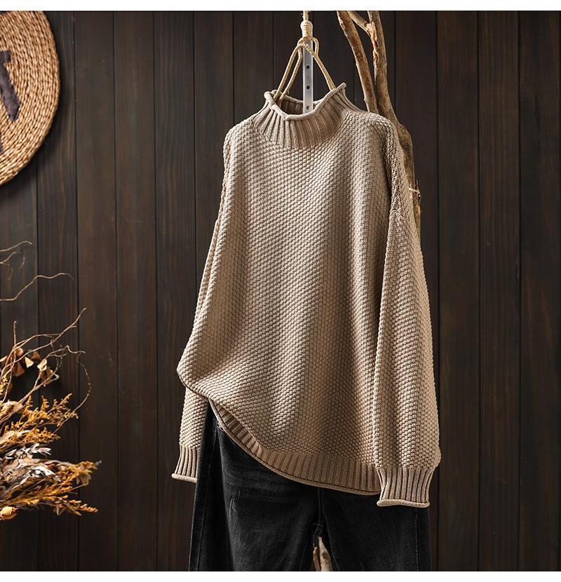 Women Oversized Knit Sweater with High Collar Lune London