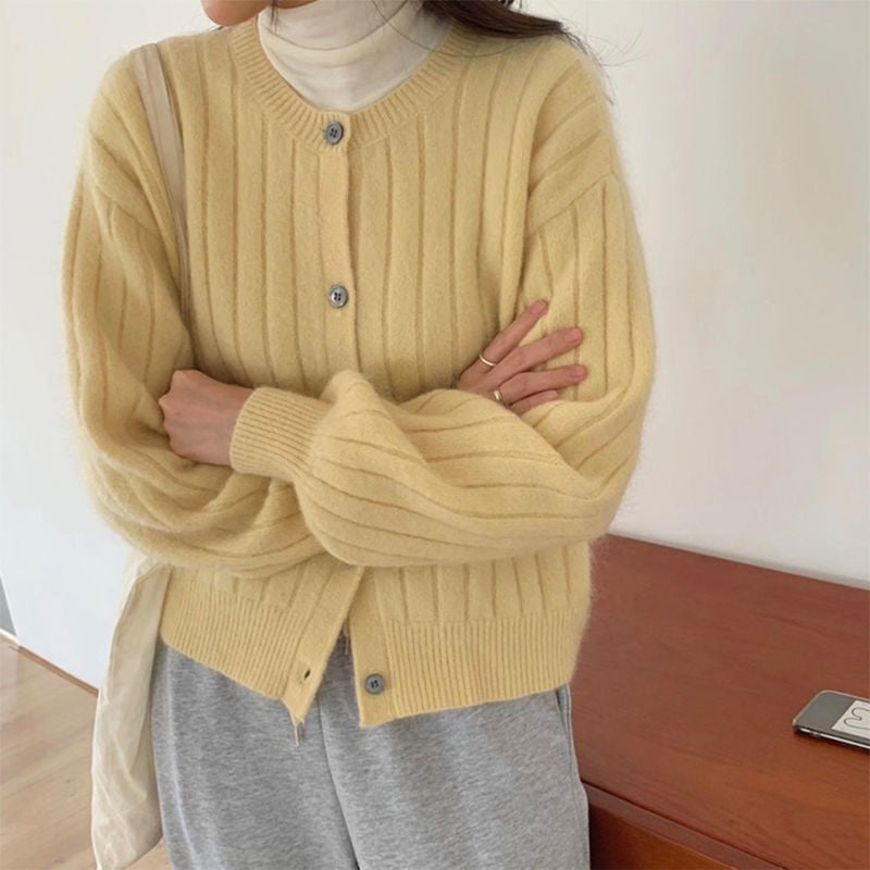 Cardigan à boutons confortable pour femmes avec texture côtelée Chic & Stil