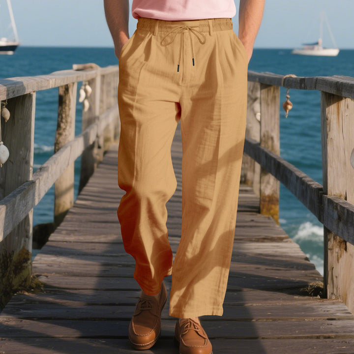 Casual beach pants for men with elastic waistband and practical side pockets Lune London
