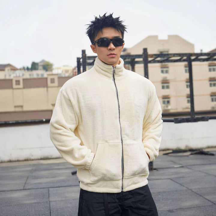 Men's fleece jacket with high collar and soft lining Lune London