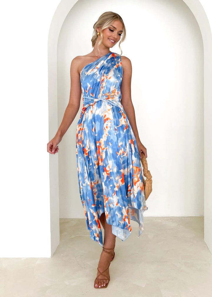 Asymmetrical floral wrap dress Lune London for women