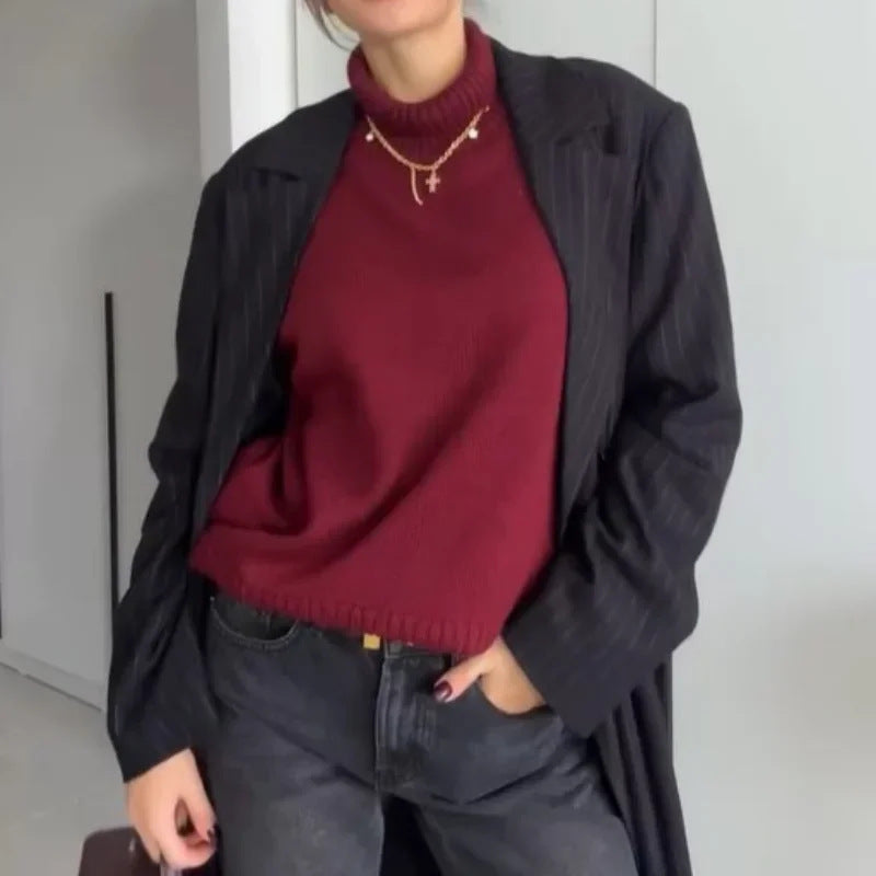 Oversized sweater for women with high collar Lune London